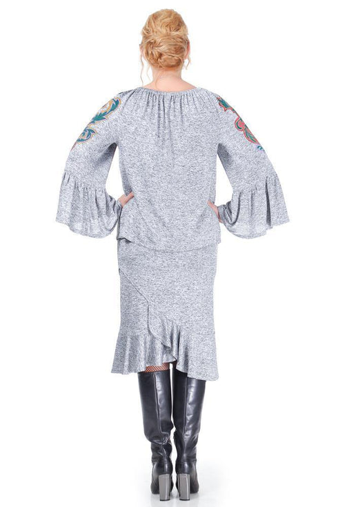 Fusta jerse gri  Liza Panait Liza Panait Online Boutique